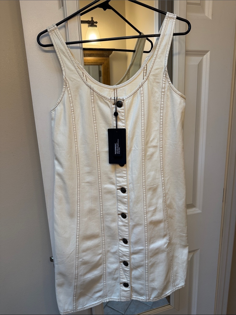rag & bone Cream Button-Front Mini Dress